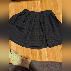 Nasty Gal green and black plaid pleated skirt (size 8)